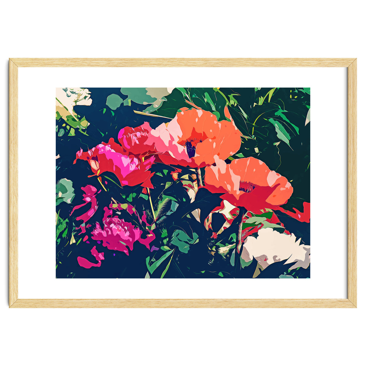 Where Darkness Blooms, Dark Floral Botanical Painting, Eclectic Blush Plants Garden Nature Flowers