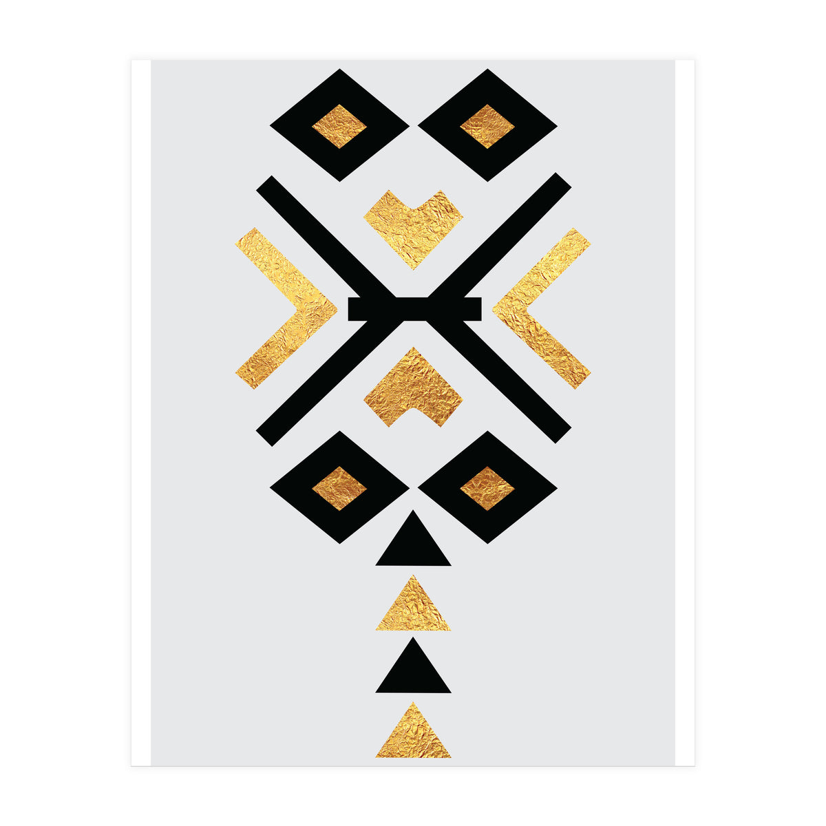Gold And Black Abstract Tribal (Print Only)