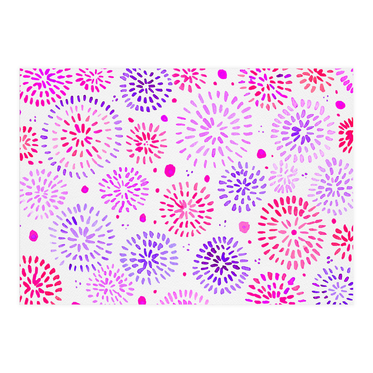 Abstract fireworks pattern in magenta and purple (Print Only)