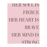 Fierce, Brave, Strong Female Empowerment Quote Pink (Print Only) thumbnail