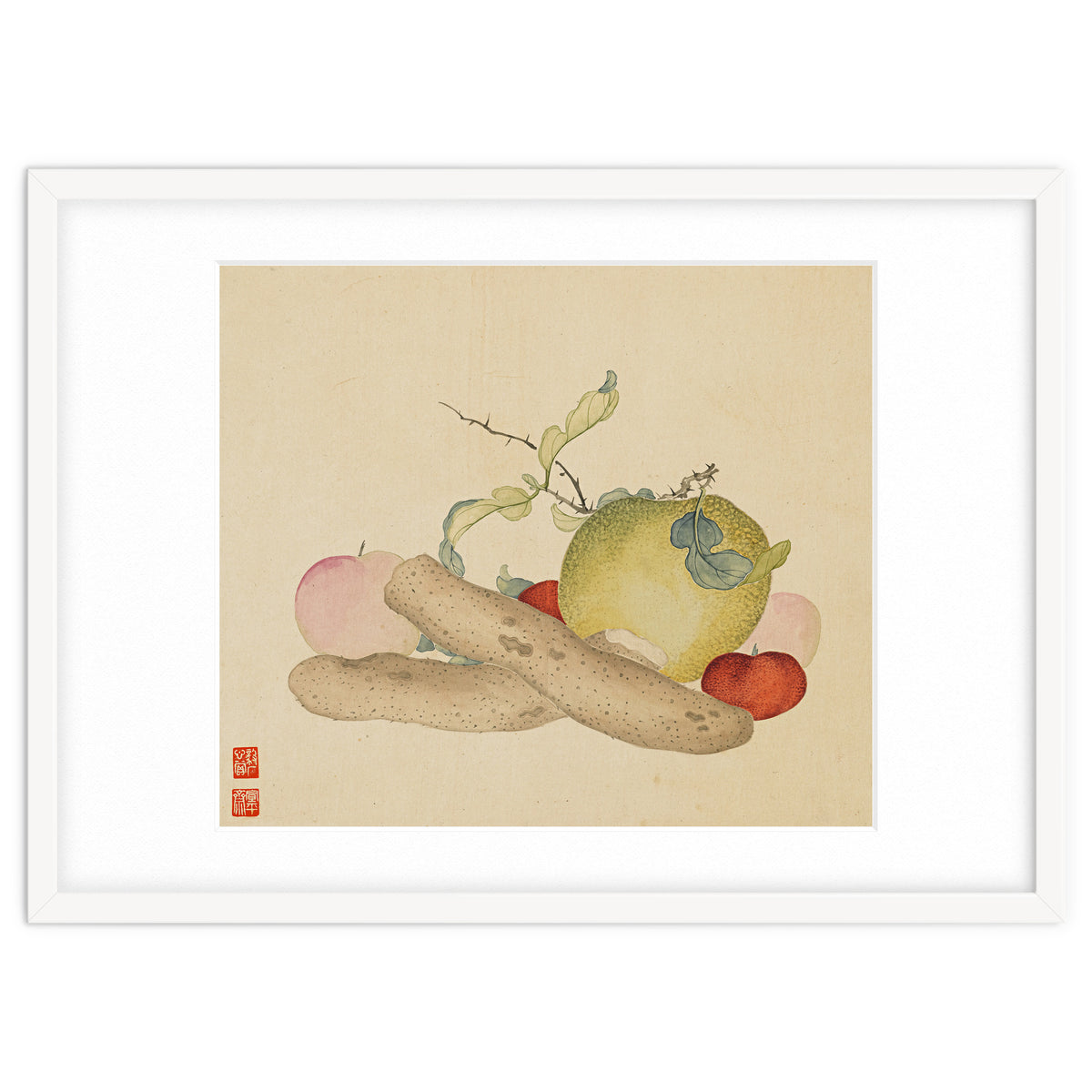 Wang Chengyu~flowers And Vegetables, Vegetables, Fruits, Yam, Apple, Pear