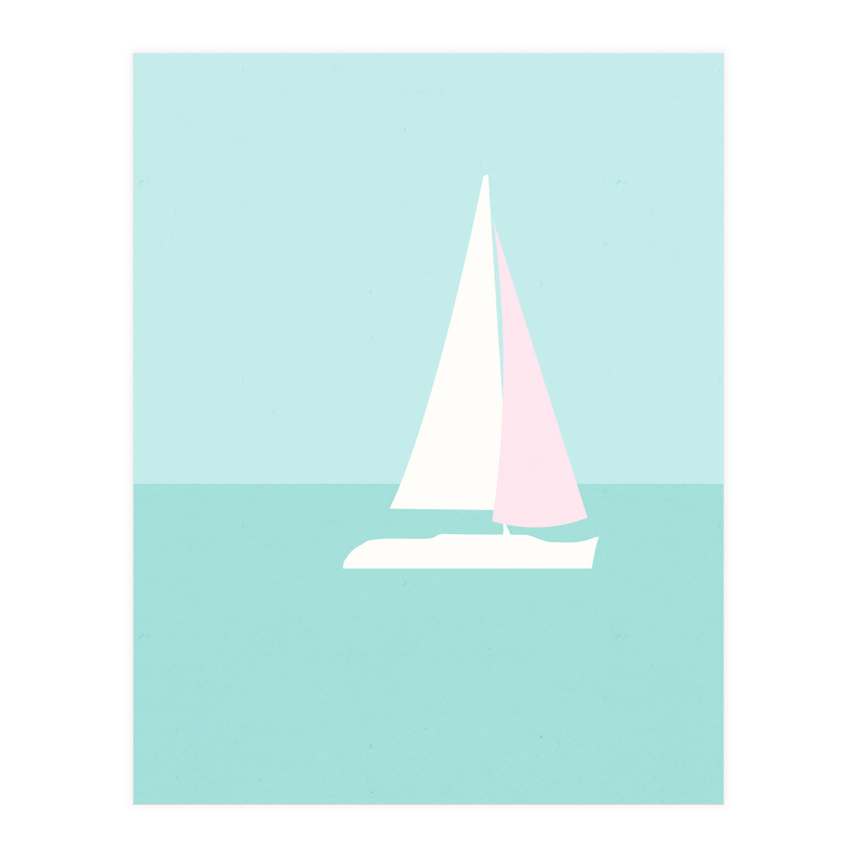 Minimal Sailboat - Turquoise Coast (Print Only)