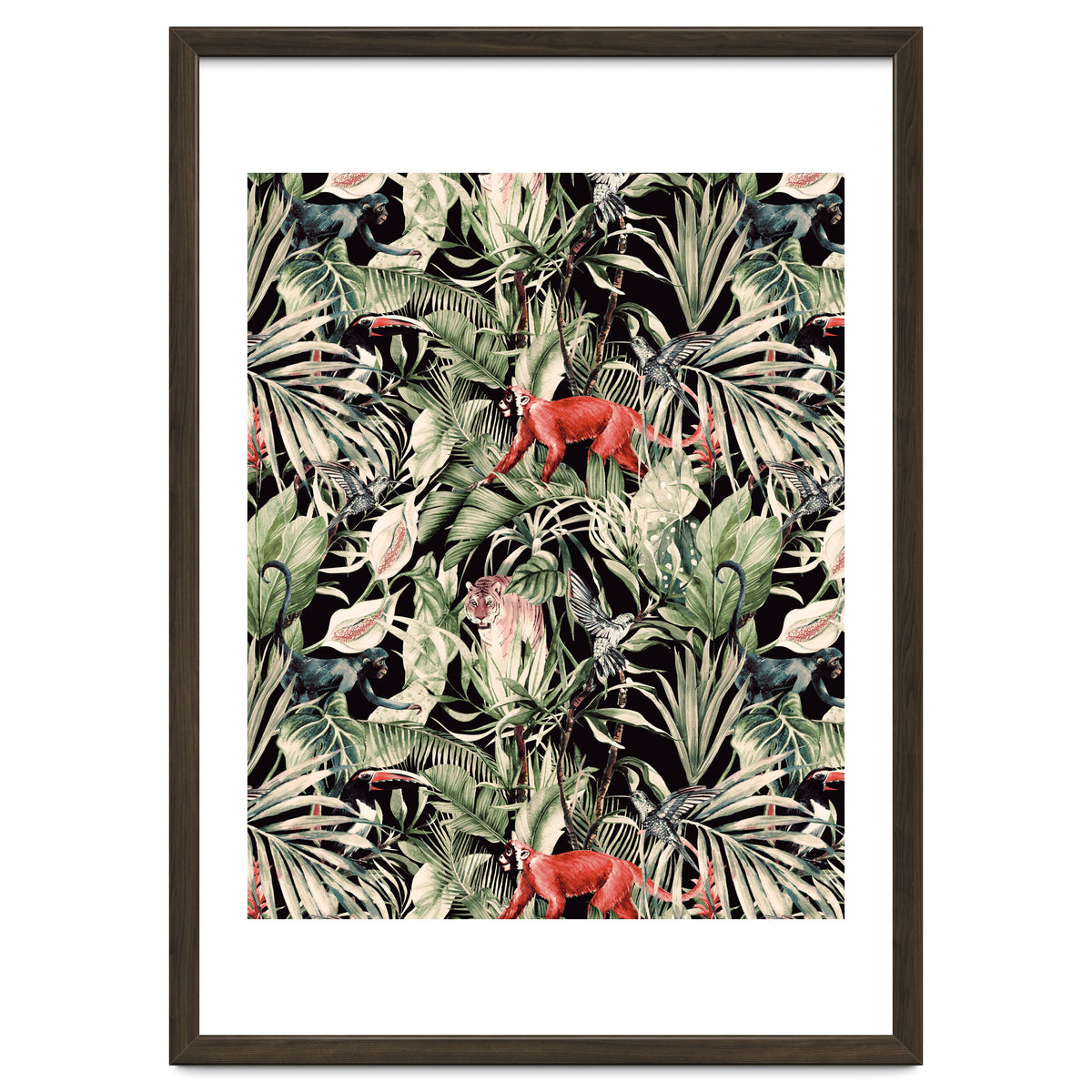 Animals In The Dark Of The Jungle