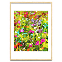 Meadow Flowers, Botanical Nature Landscape Painting