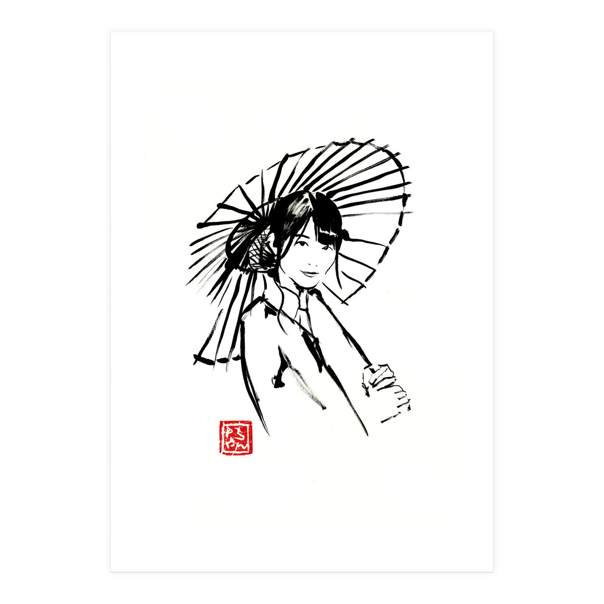 Geisha Umbrella  (Print Only)