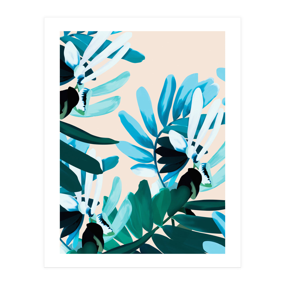 Large bluish botanical leaves  (Print Only)