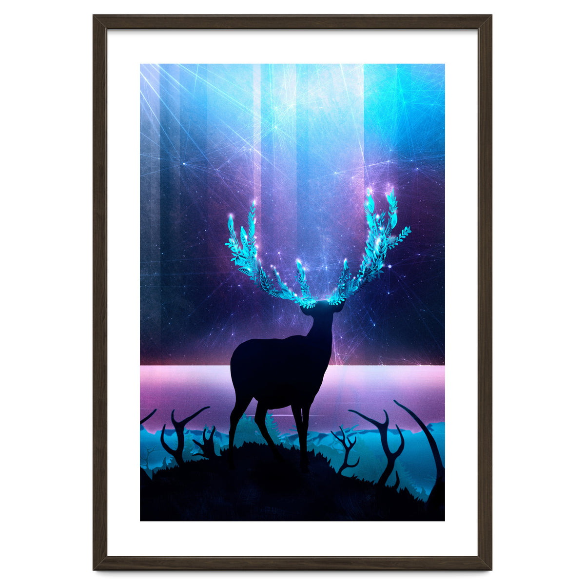 Greenery Deer - Sterling Magenta