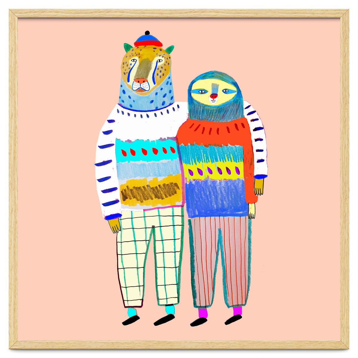 Leopard and Sloth Friends