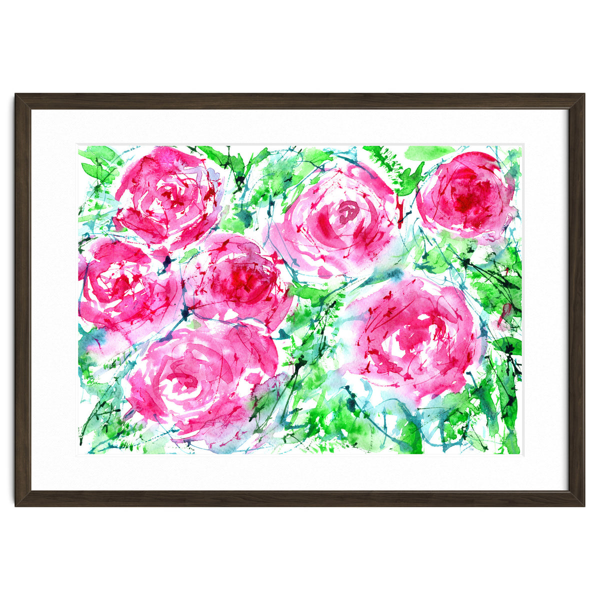 Blooming bouquet || watercolor roses