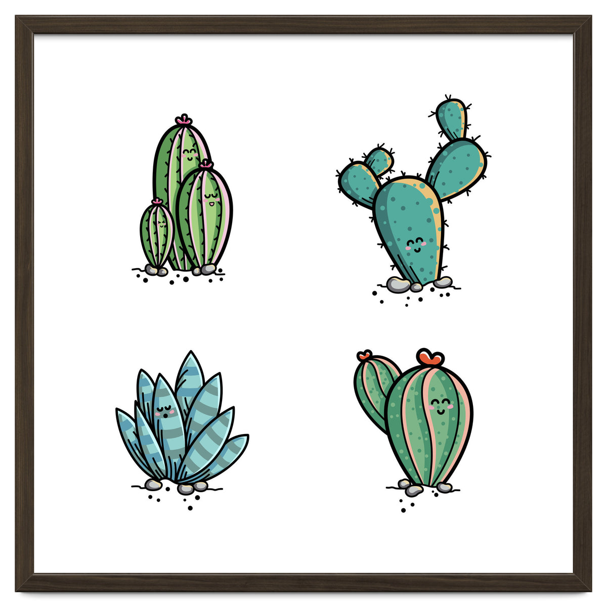Kawaii Cute Cacti Desert Plants