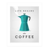 Life Begins After Coffee. Teal (Print Only) thumbnail