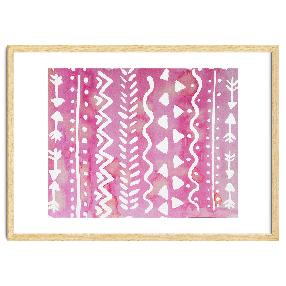 Abstract boho tribal pattern in pink