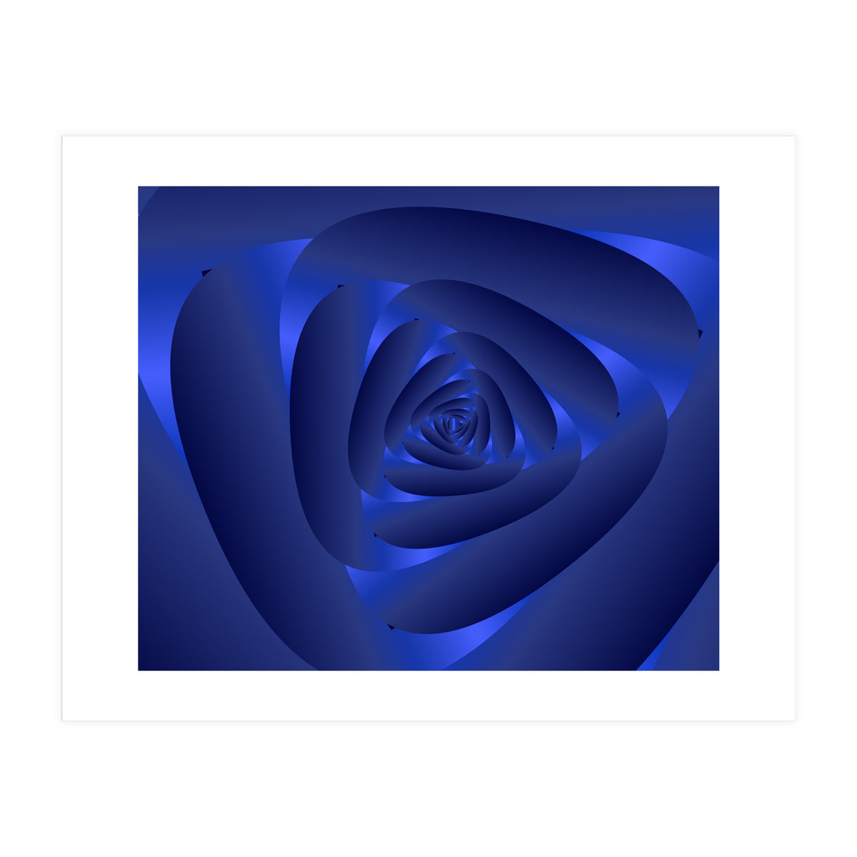Blue Color Rose Spiral Pattern (Print Only)