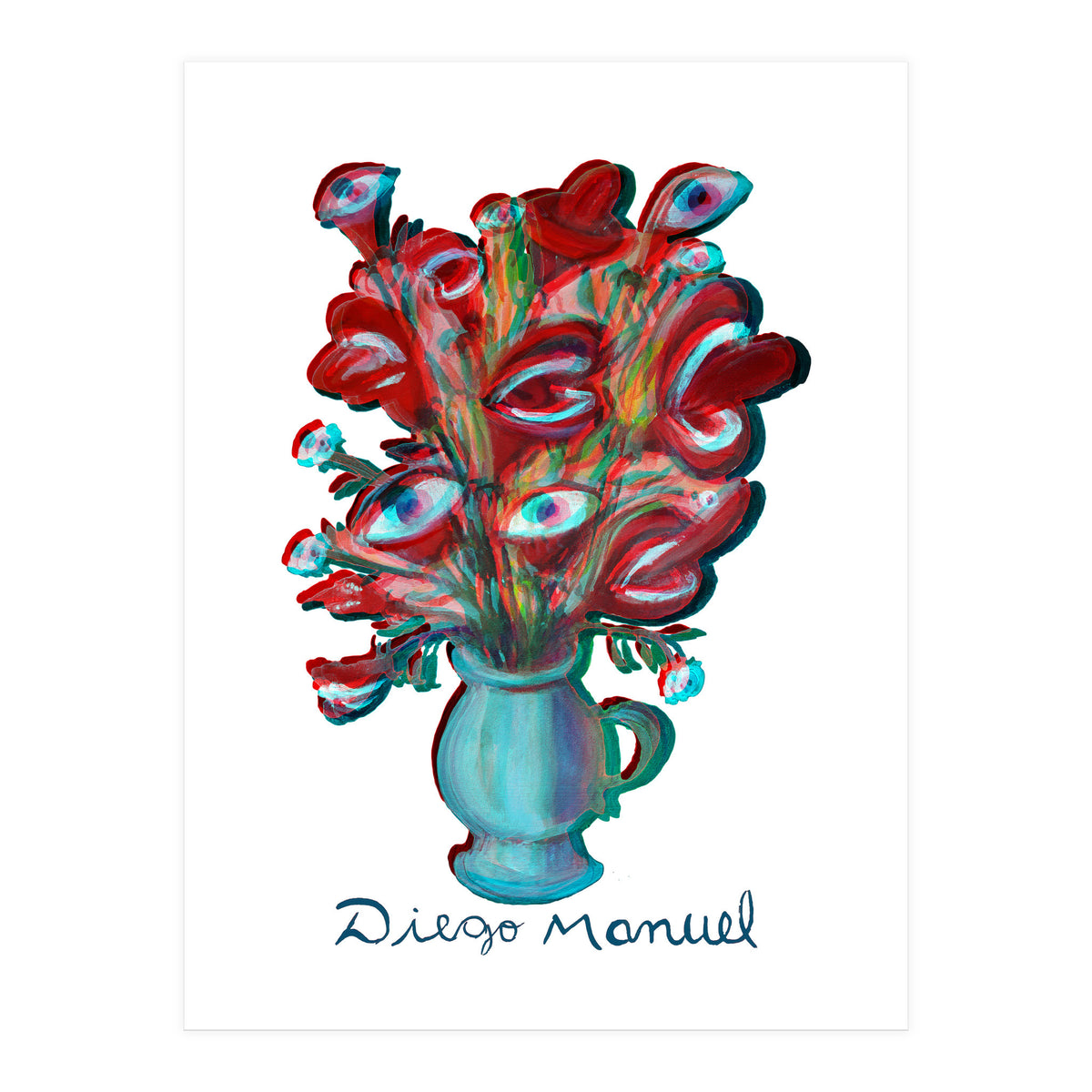 Flores Y Ojos 3d (Print Only)