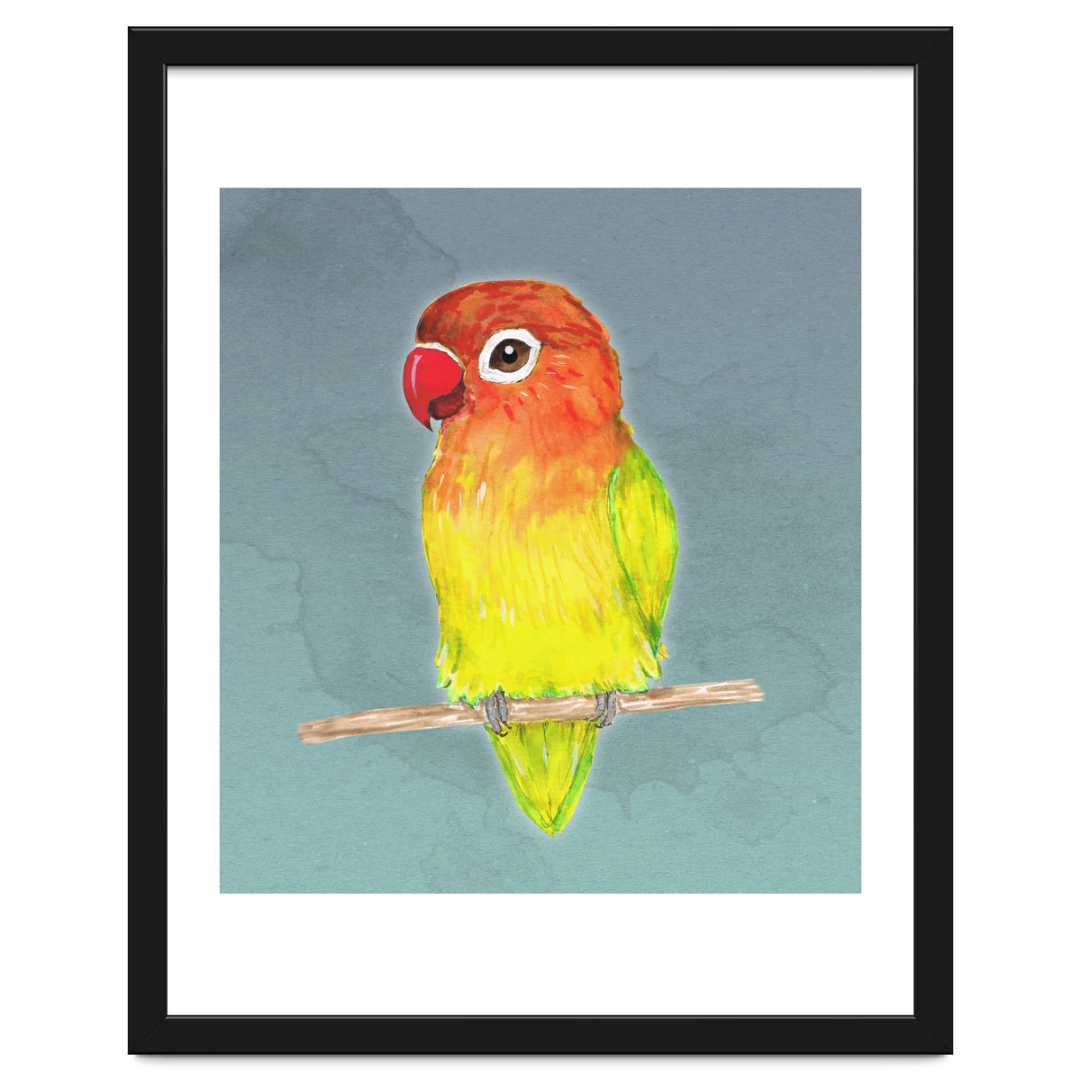 Cute yellow Fischer's lovebird