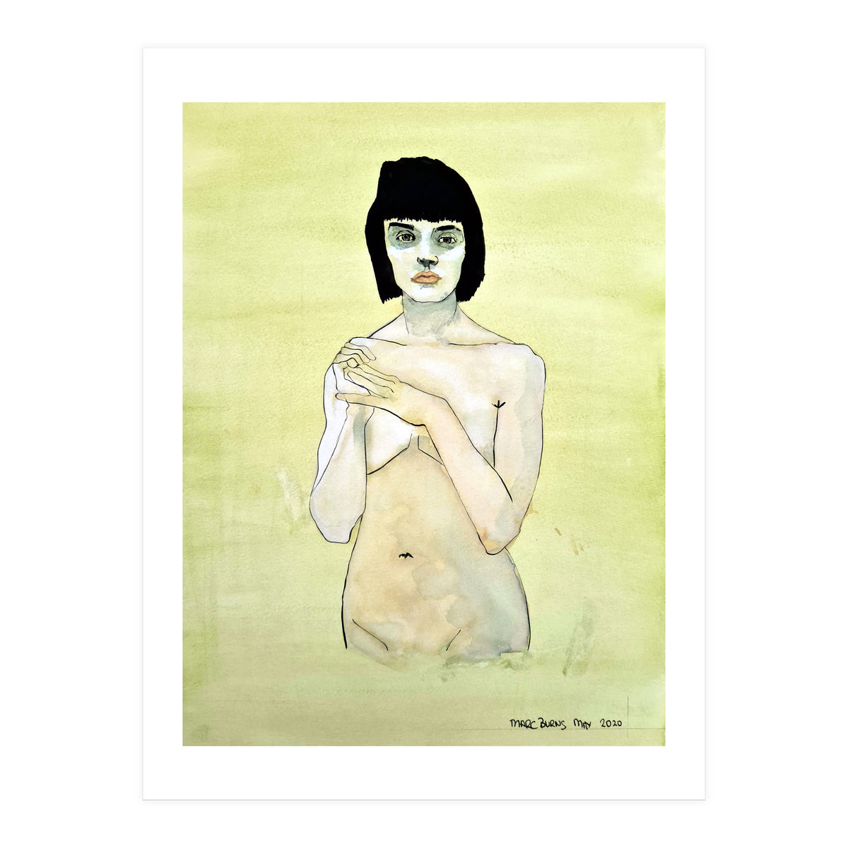 Untitled #75 Nude on a yellow-green ground (Print Only)