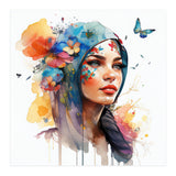 Watercolor Floral Arabian Woman #6 (Print Only) thumbnail