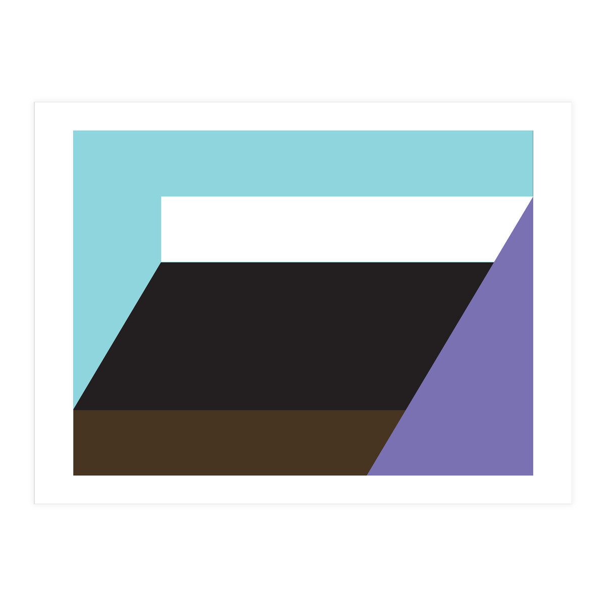 Geometric Shapes No. 34 - purple, blue & black (Print Only)