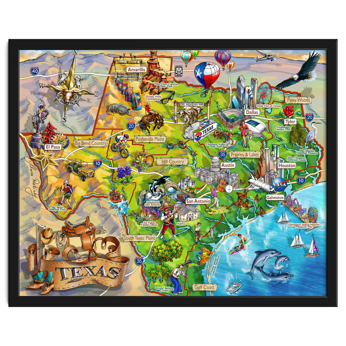 Texas Illustrated Map