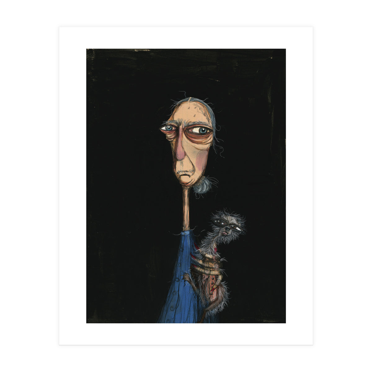 Woman Holding A Chihuahua (Print Only)
