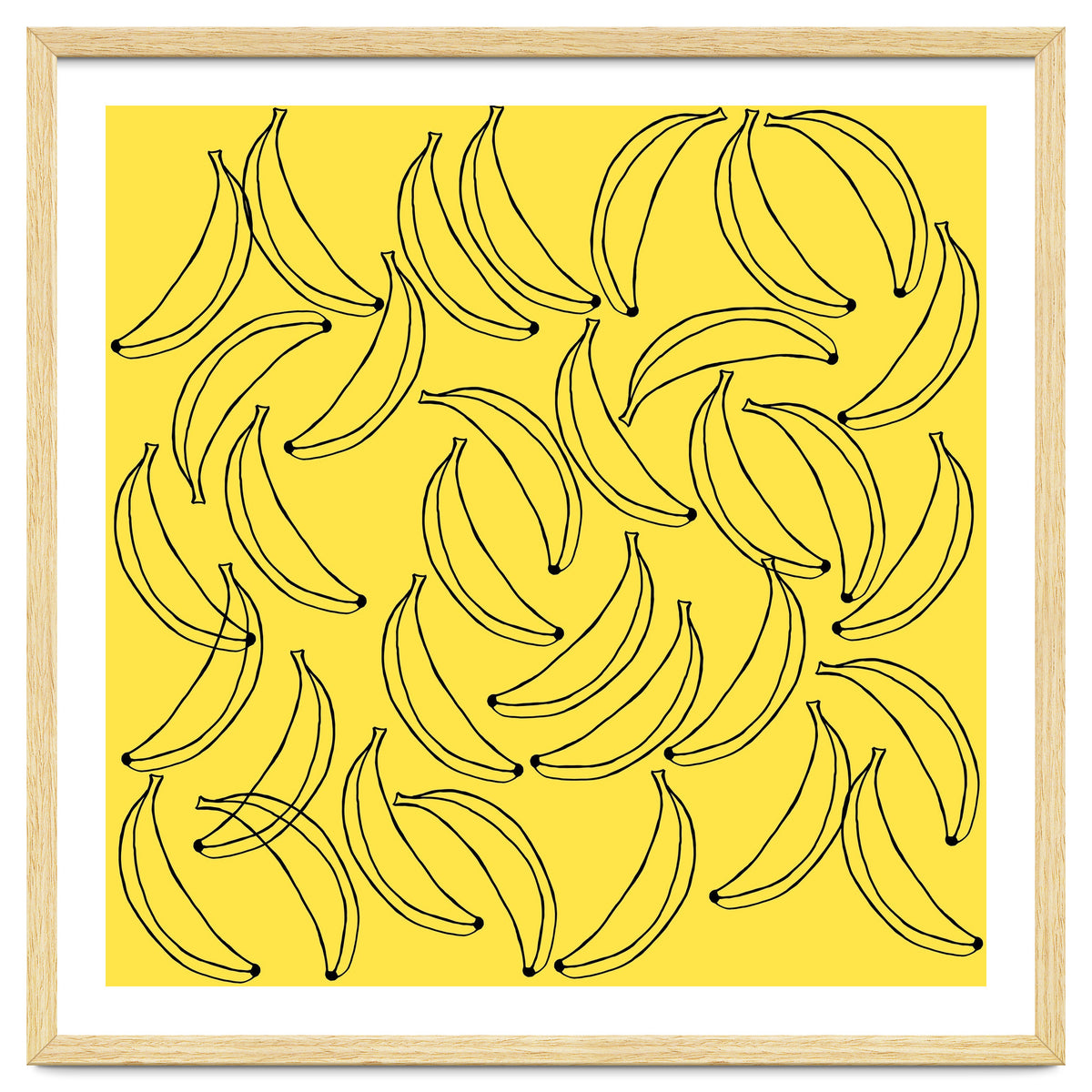 Bananas pattern on yellow background