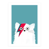 Doozal Cat Bowie White (Print Only) thumbnail