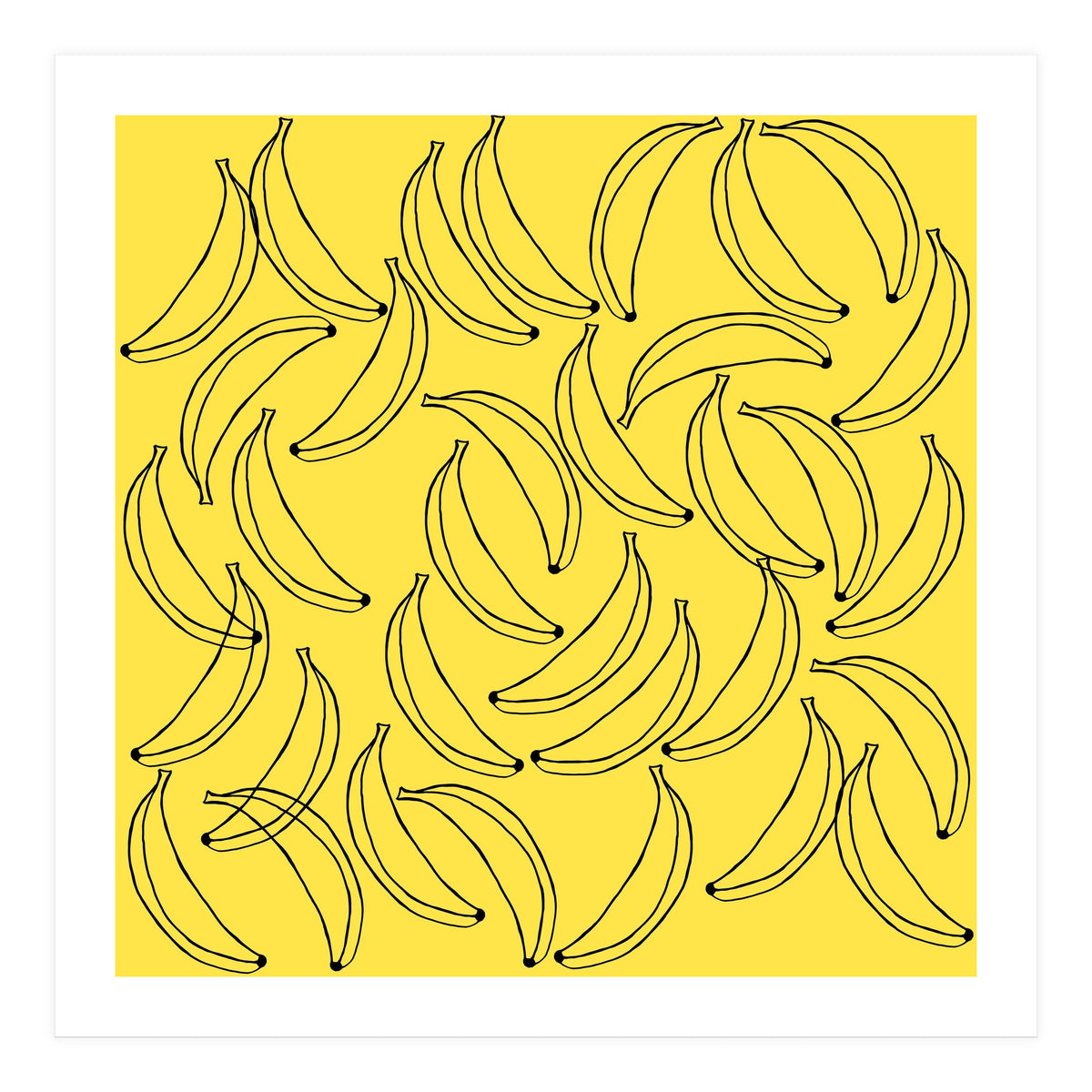 Bananas pattern on yellow background (Print Only)