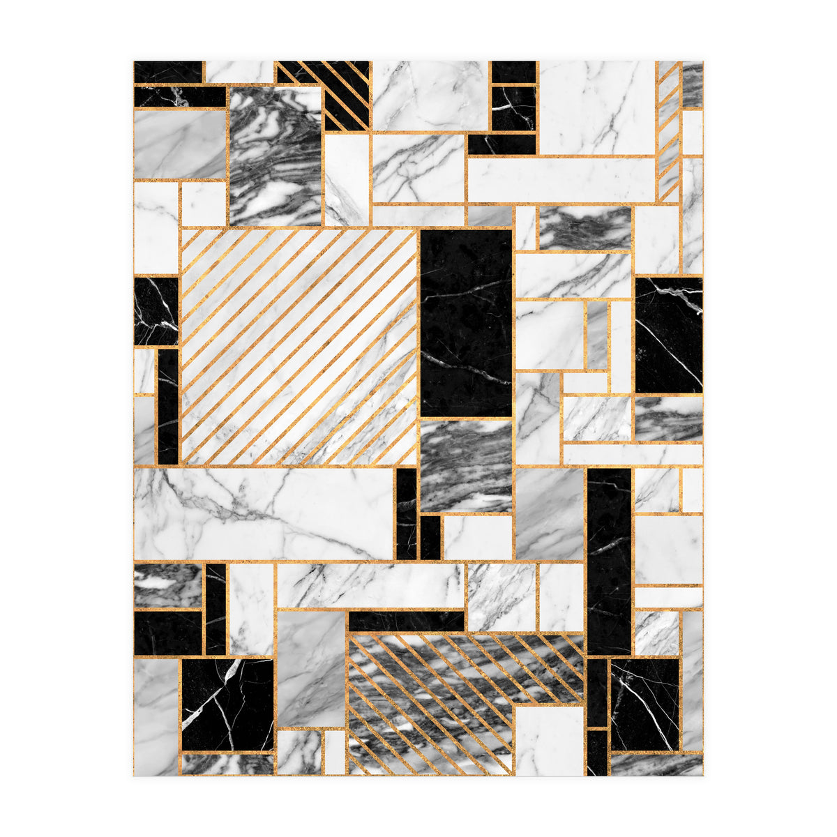 Random Pattern - Black and White Marble (Print Only)