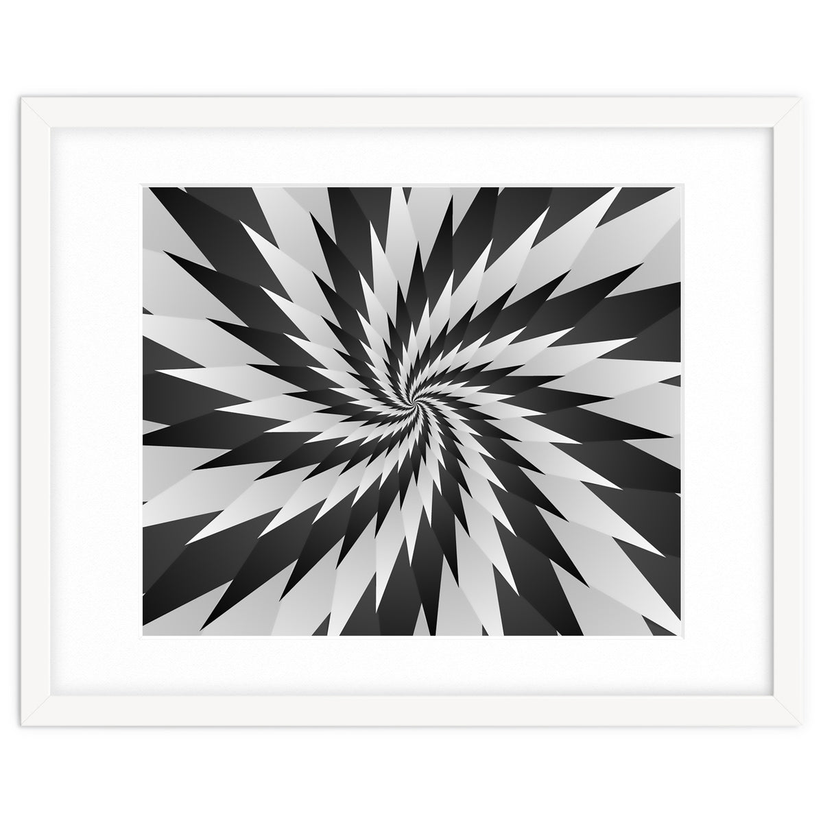 3D Abstract Swirl Monochrome Art
