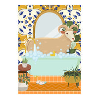 Ram Bathing in Moroccan Style Bathroom (Print Only)