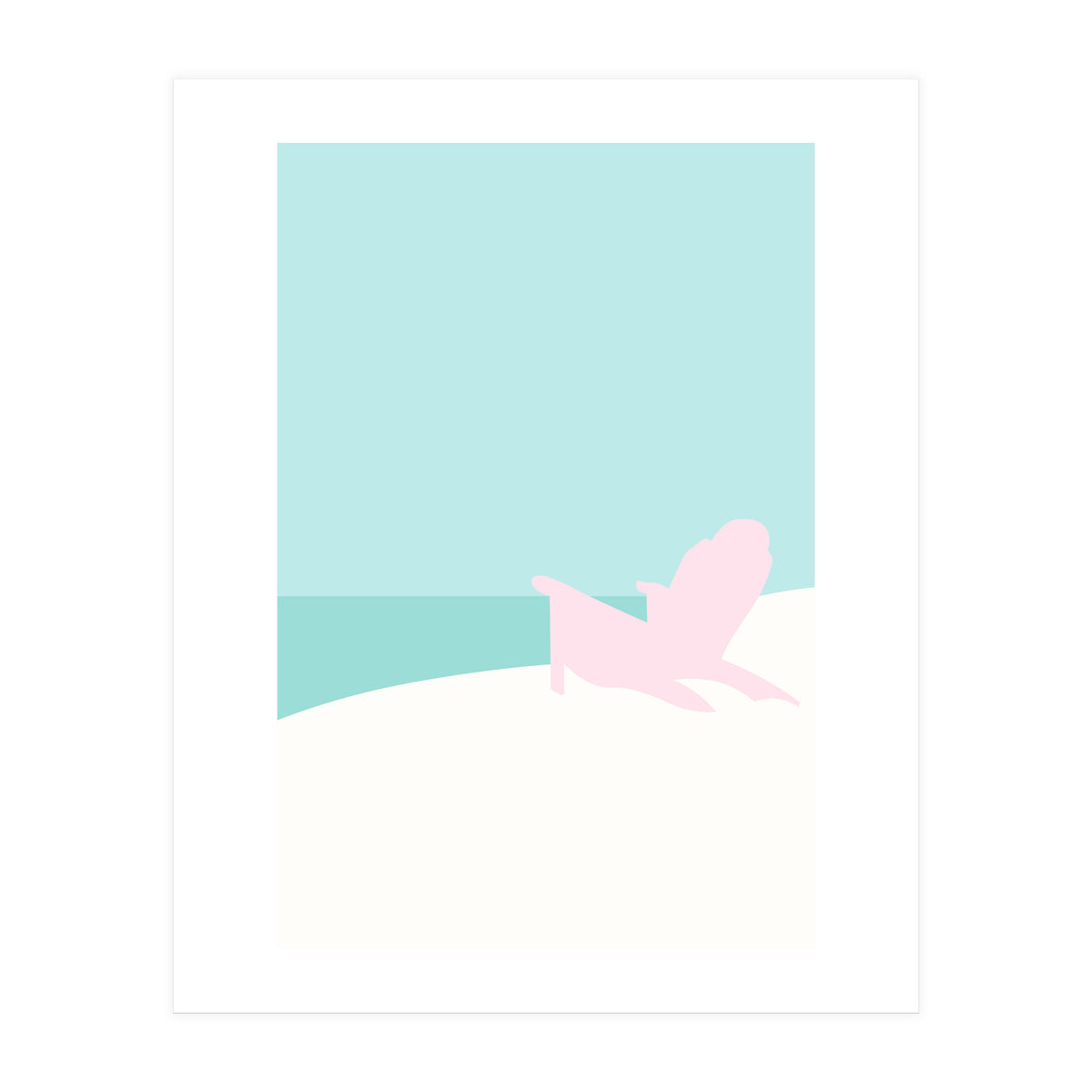 Minimal Beach Chair - Turquoise Coast (Print Only)