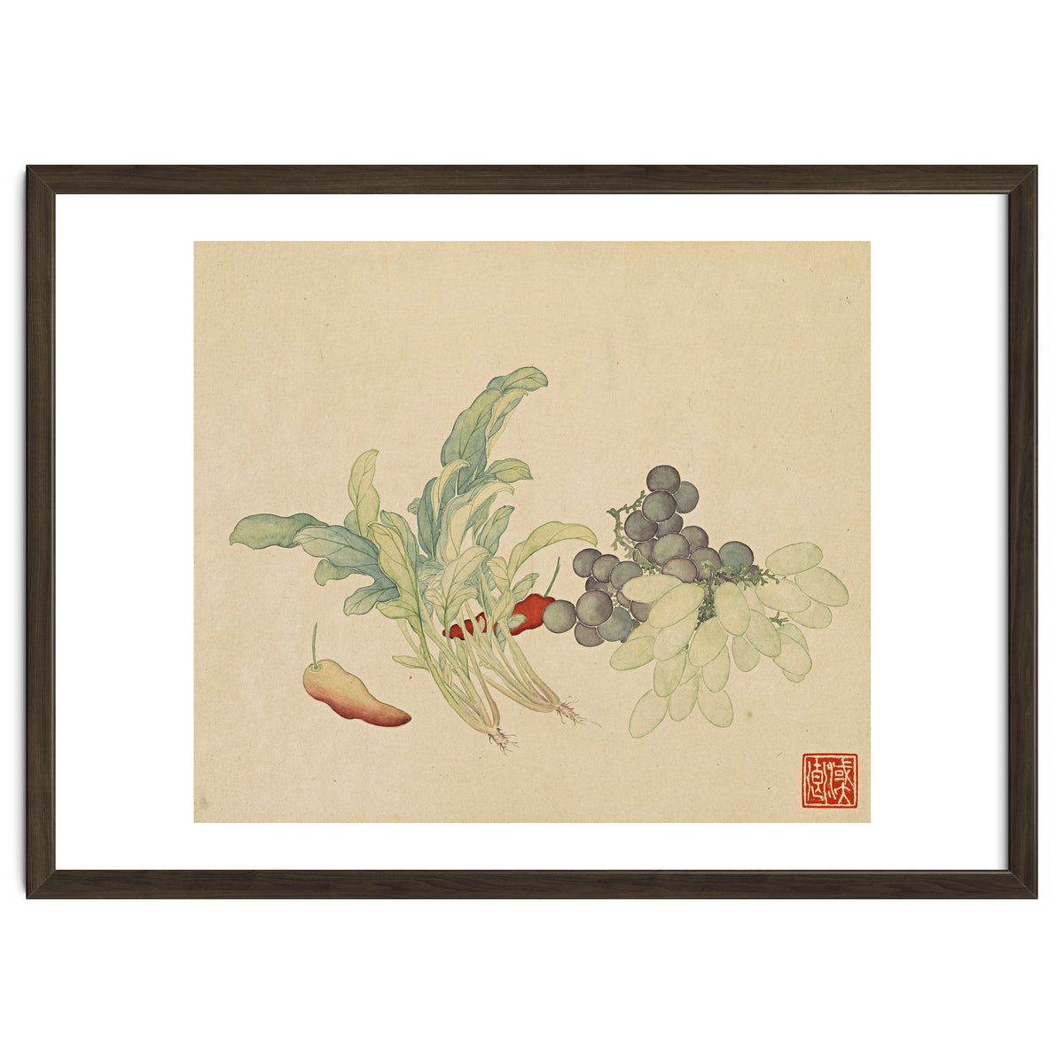 Wang Chengyu ~ Flowers And Vegetables, Vegetables, Fruits, Peppers, Millet Hot, Grapes, Spinach
