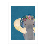 Boho Elephant listening to Music (Print Only) thumbnail