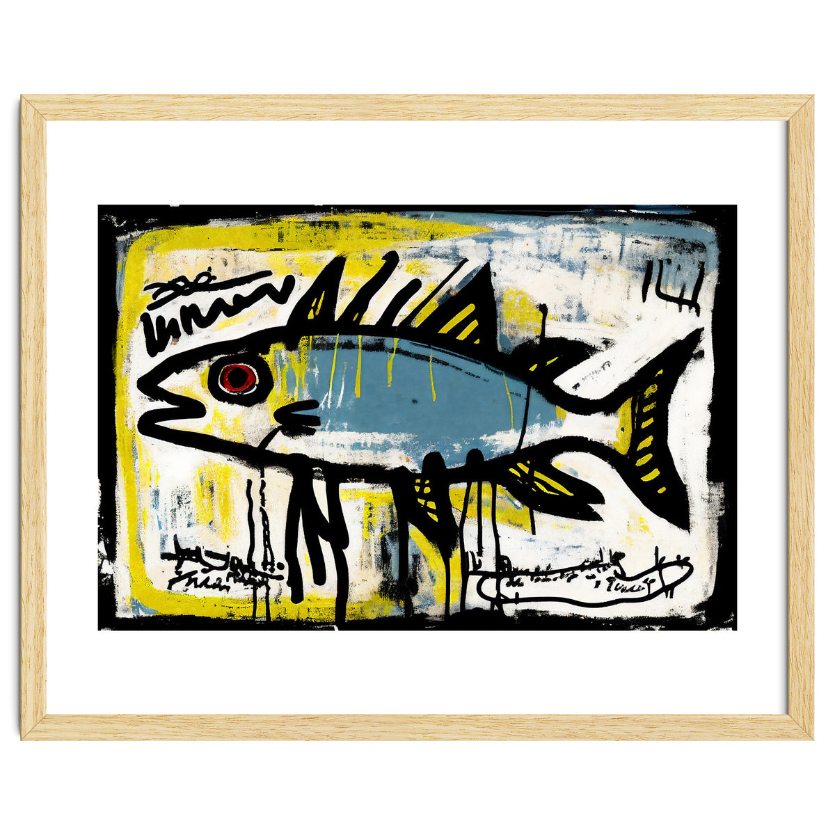 Blue Trout in Spray Painted Style Painting