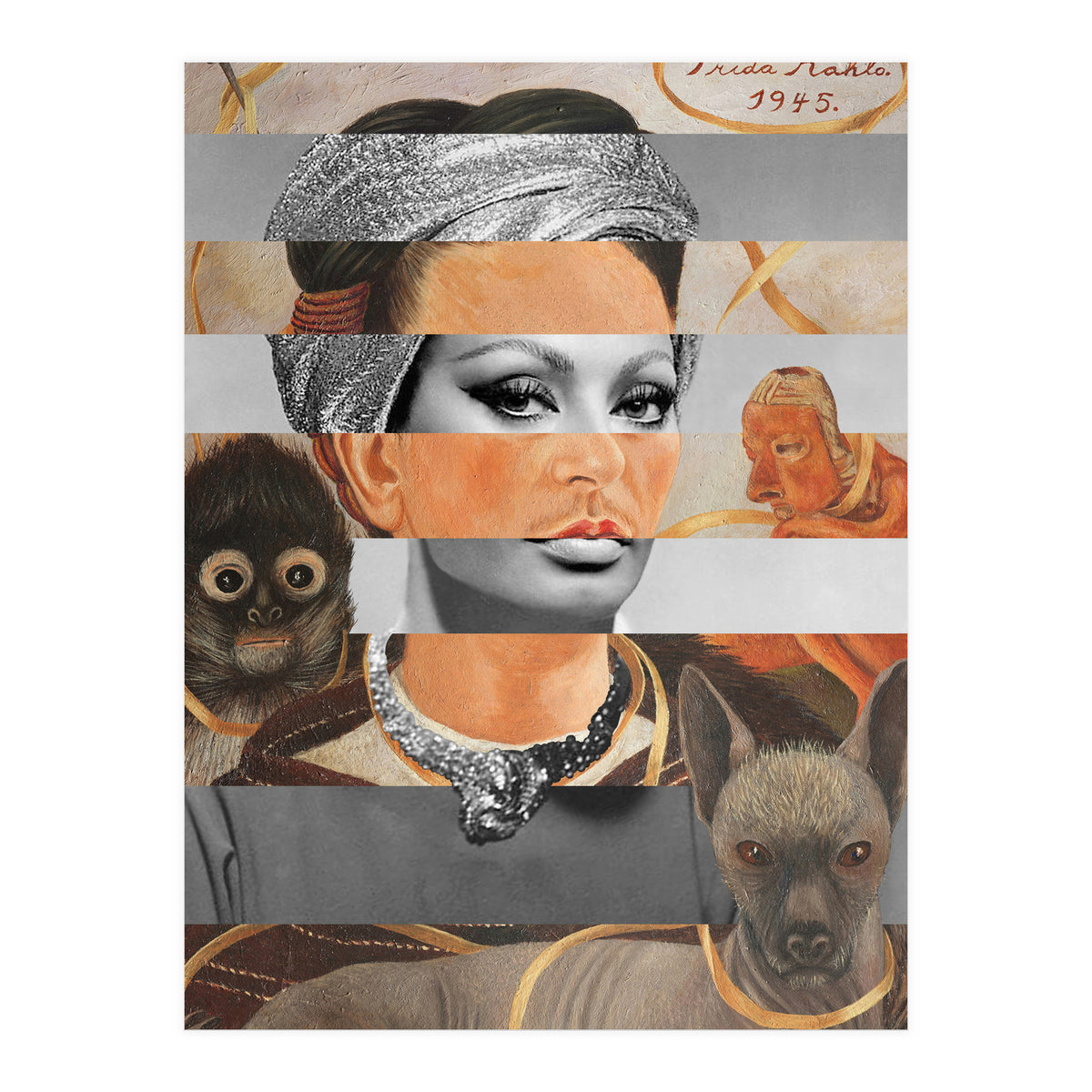 Self Portrait By Frida Kahlo & Sophia Loren (Print Only)