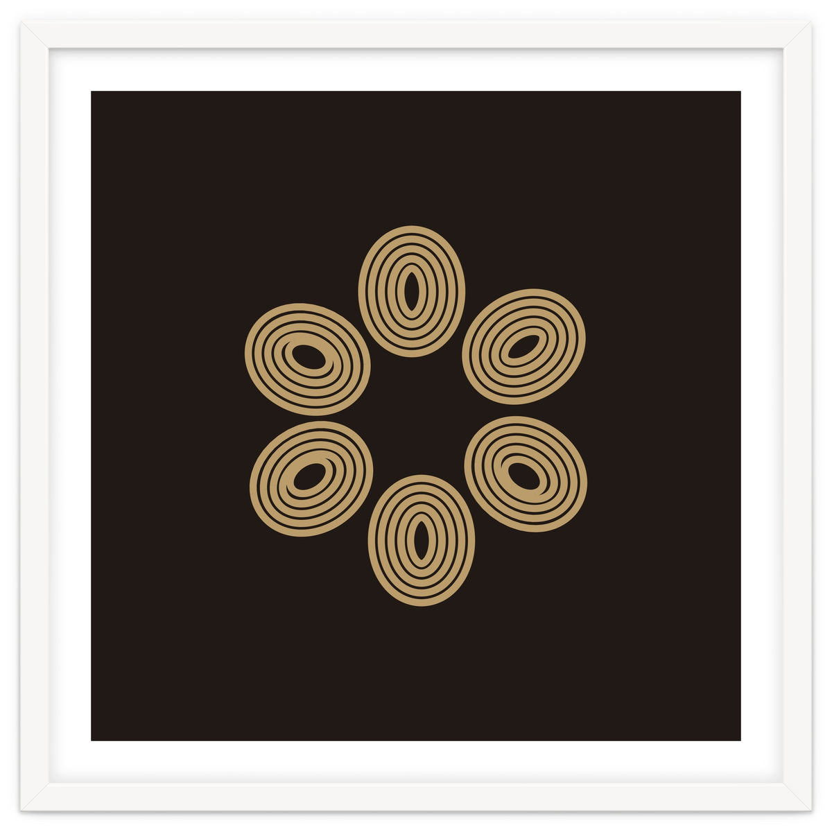 Golden floral lines | abstract minimal