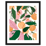 The Peach Garden , Vintage Botanical Tropical Jungle, Fruits Plants Pastel Summer Forest thumbnail