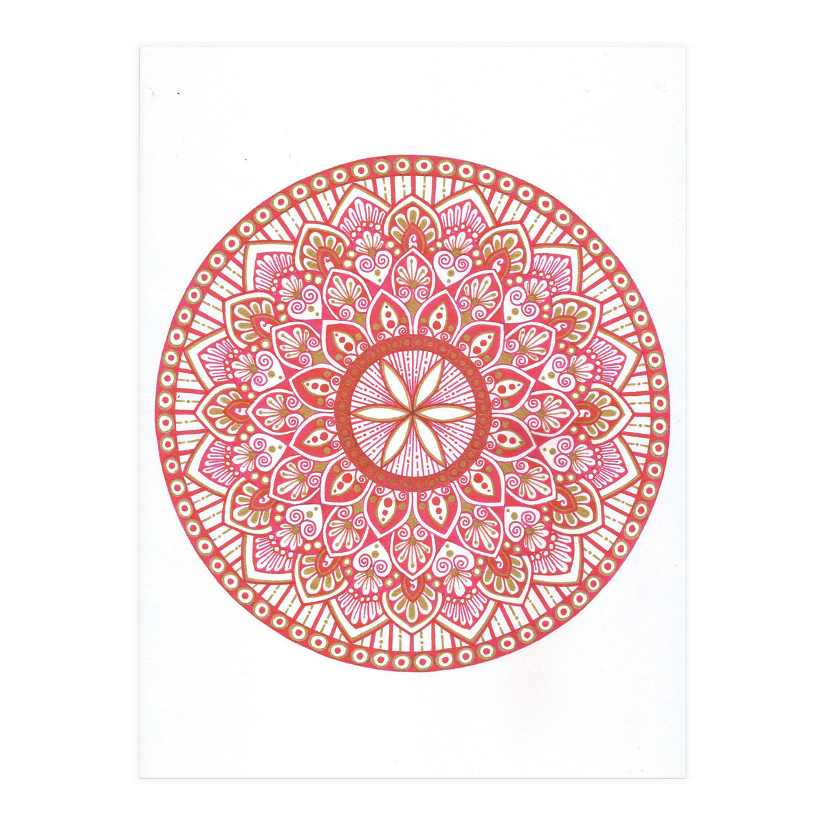 Red & Gold Mandala (Print Only)