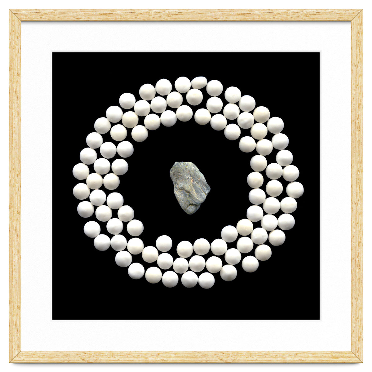 White pearls and stone