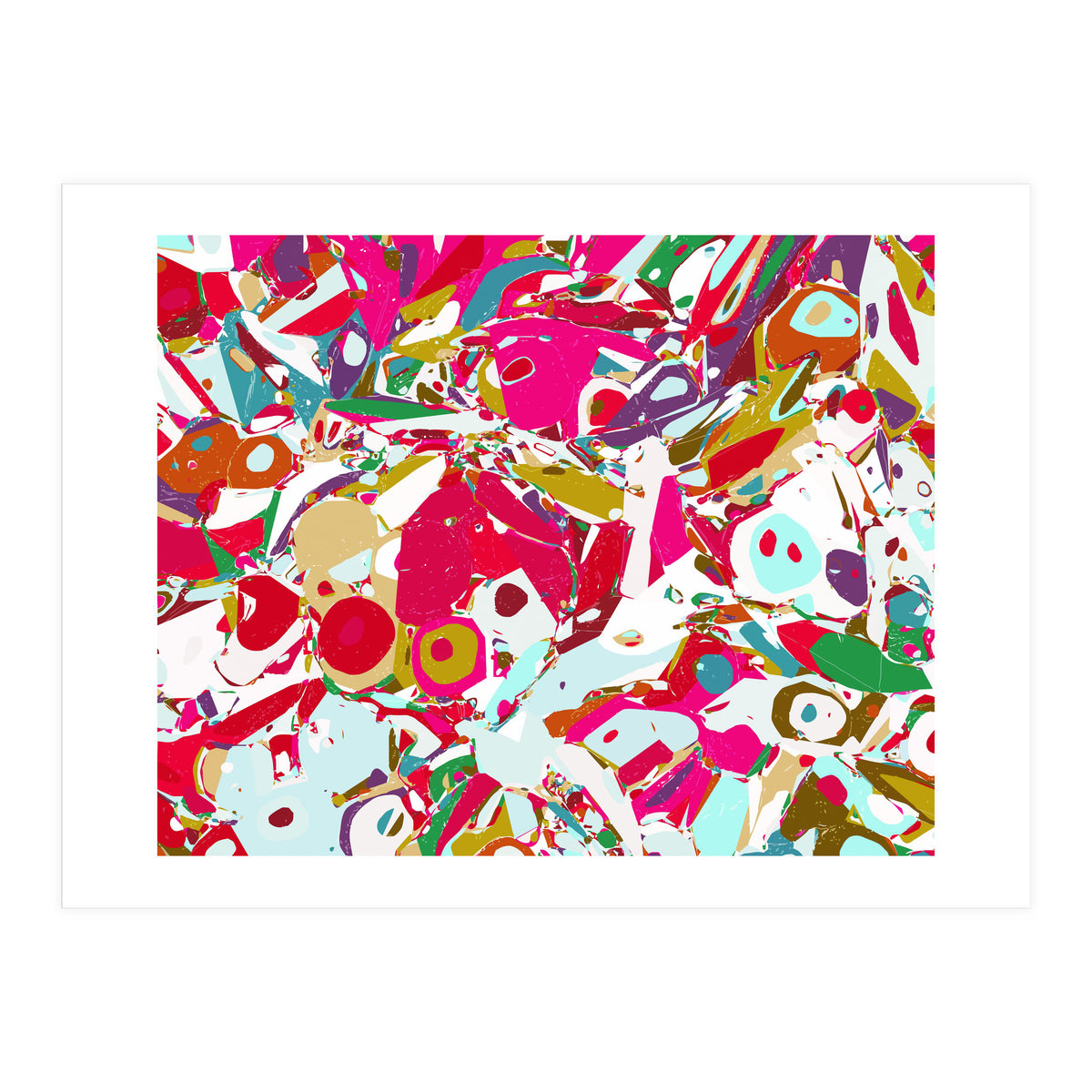 Abstract Emotion, Modern Contemporary Shapes, digital Painting, Eclectic Pop of Color Bohemian Illustration (Print Only)