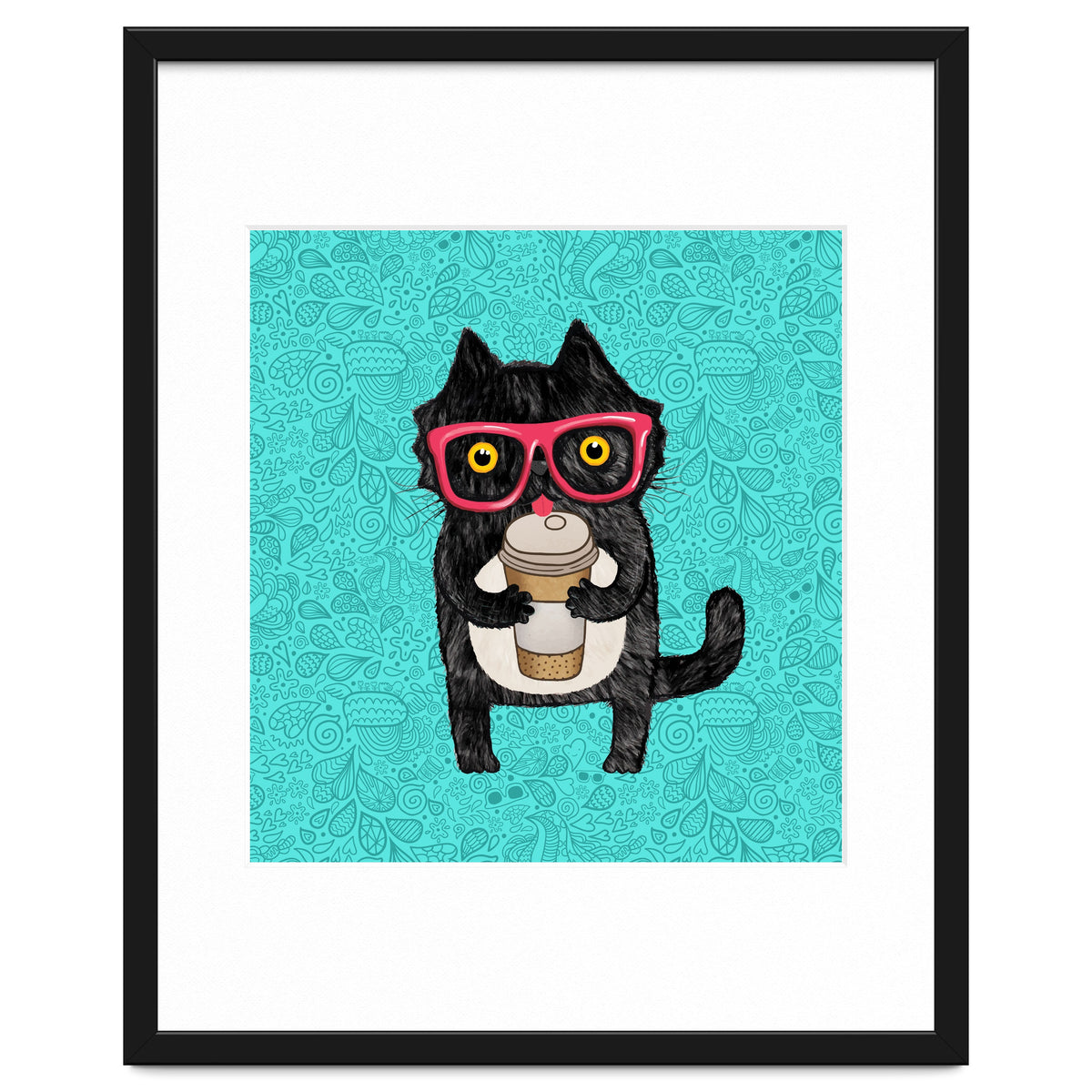 Cute Coffee cat and doodles