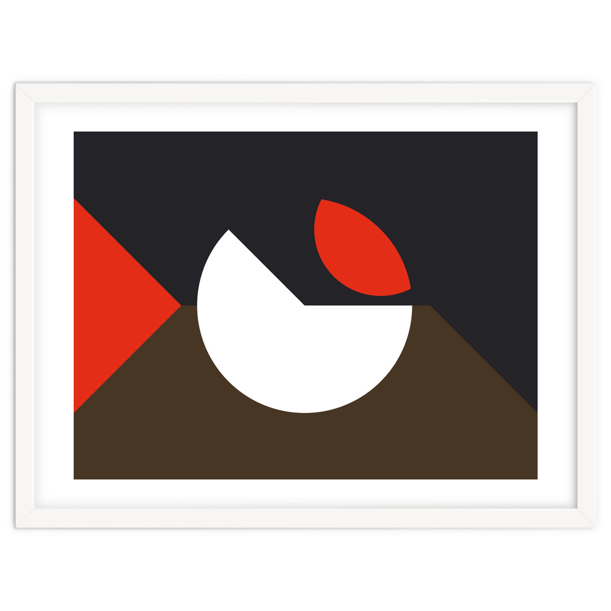 Geometric Shapes No. 10 - brown, dark blue & red