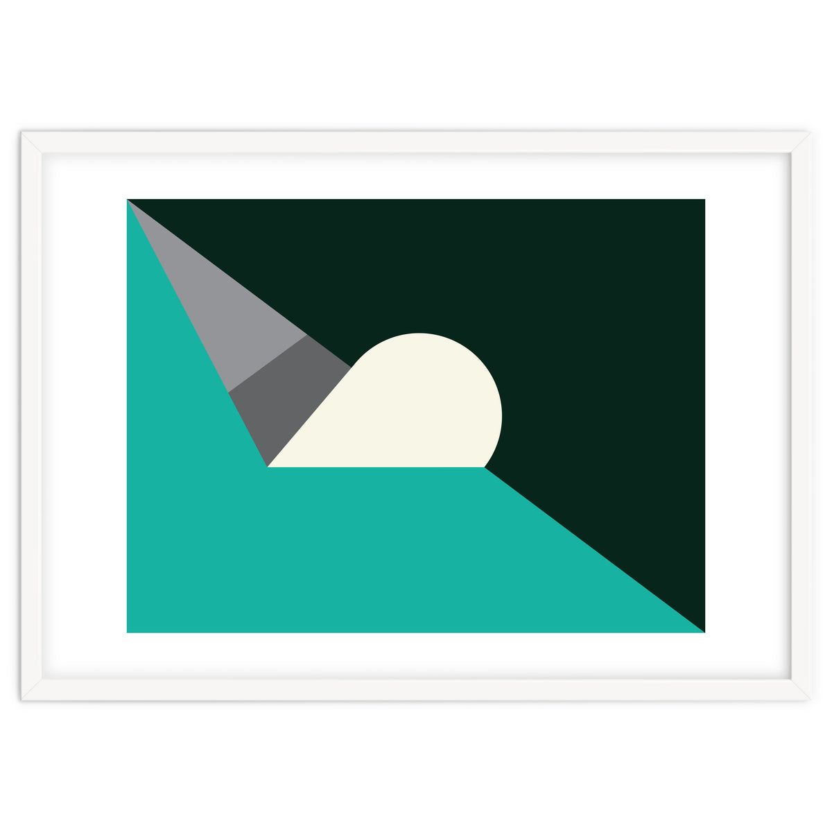 Geometric Shapes No. 56 - teal, grey & black
