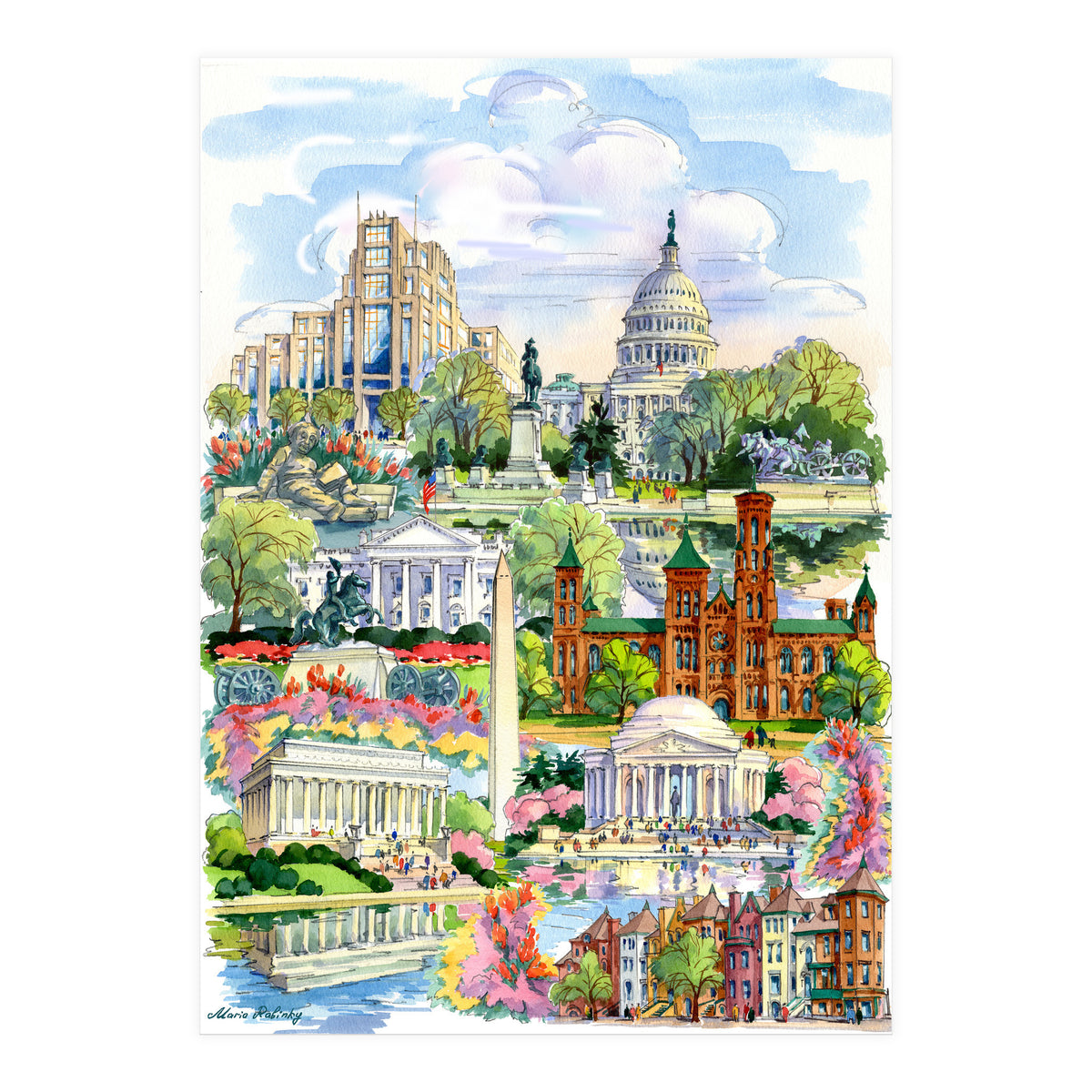 Washington District of Columbia Illustration (Print Only)