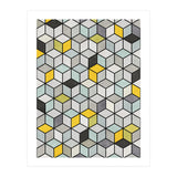 Colorful Concrete Cubes - Yellow, Blue, Grey (Print Only) thumbnail