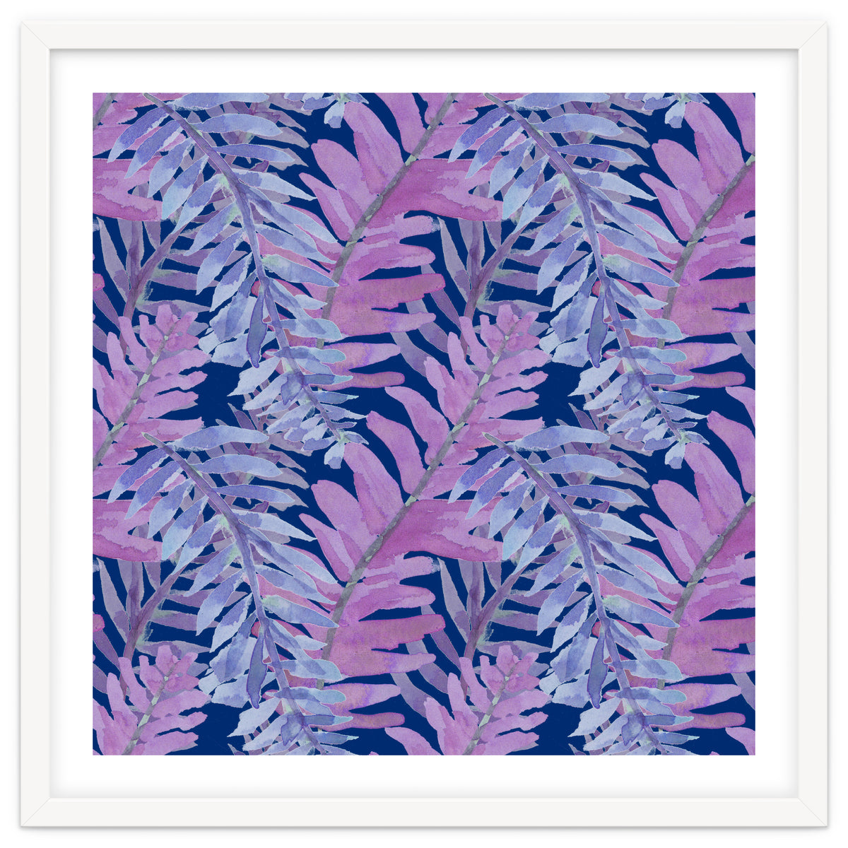 Woodland Ferns in Blue