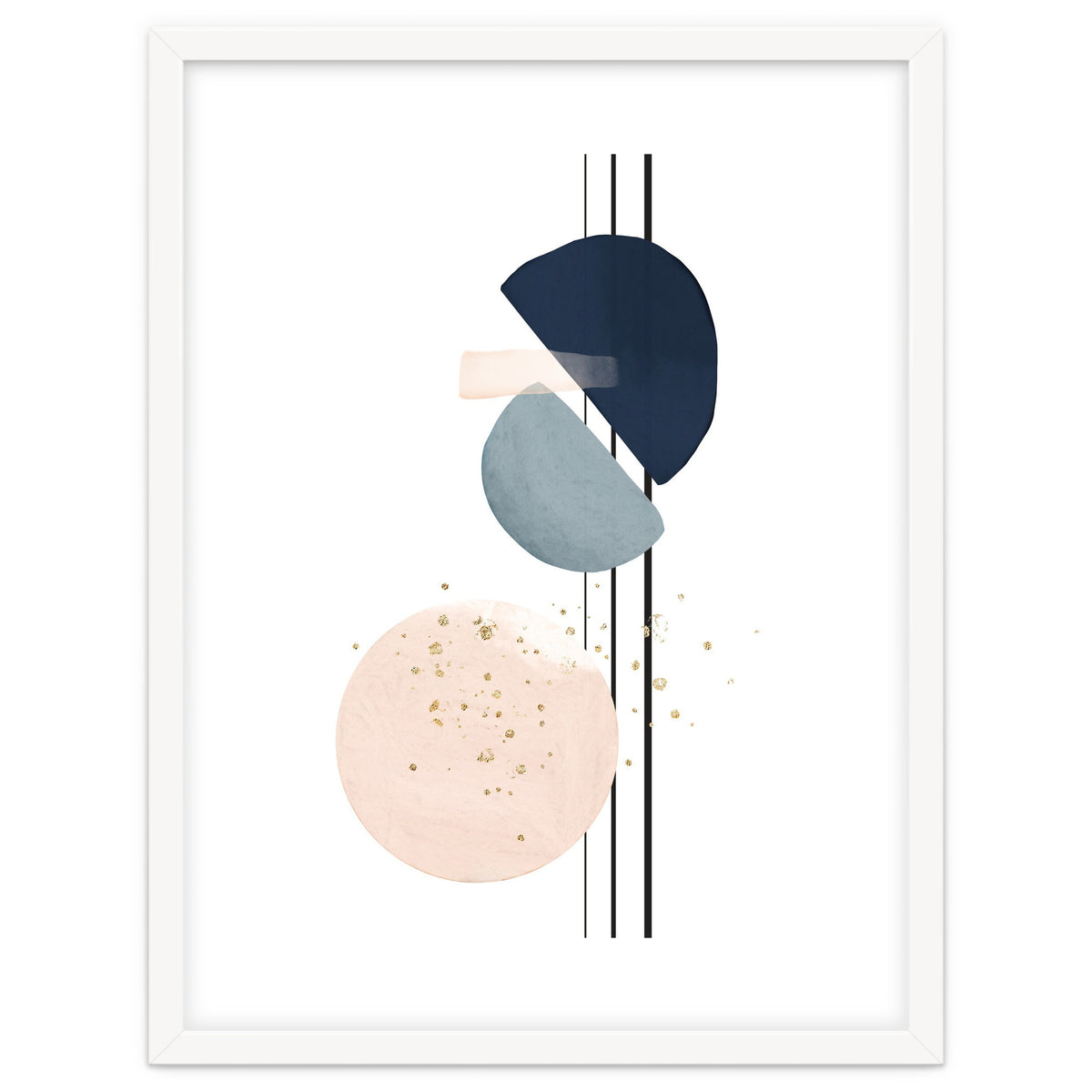 Abstract Study Blush and Navy Blue