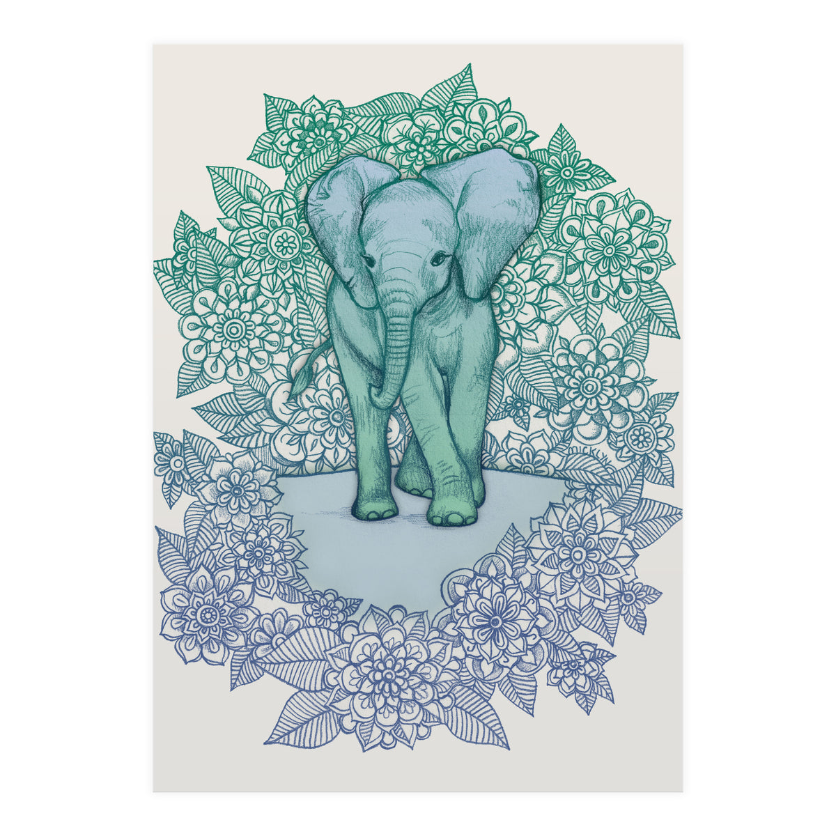 Emerald Elephant in the Lilac Evening (Print Only)
