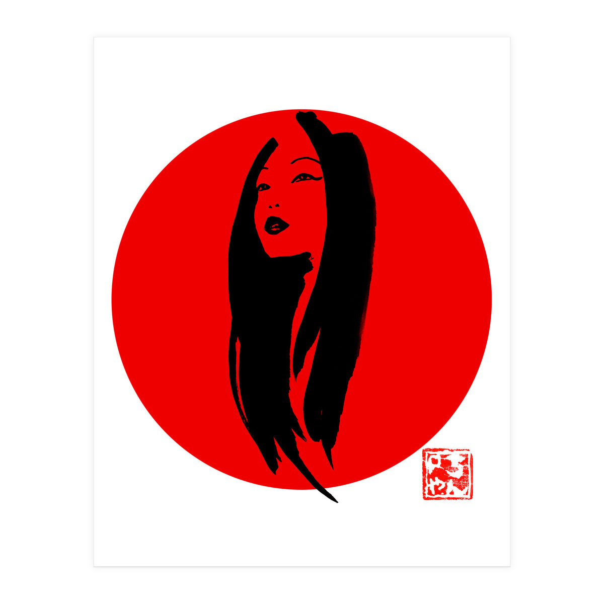 Geisha02 in red (Print Only)