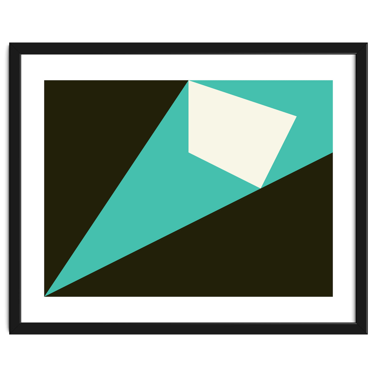 Geometric Shapes No. 72 - turquoise, white & black